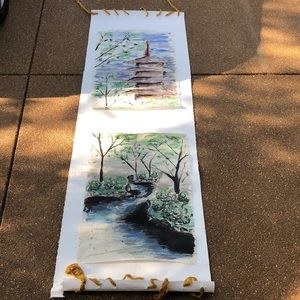 Watercolors chinoiserie on handmade paper